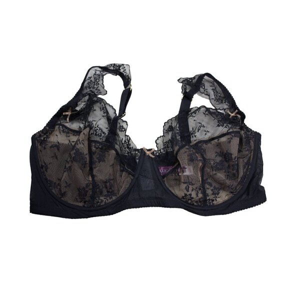 Adore Me Sheer Bra Womens Size 42H Black Unlined Lingerie - Picture 1 of 8